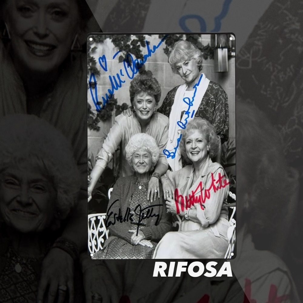 EUC RIFOSA Golden Girls Autographed Signatured Tin Sign